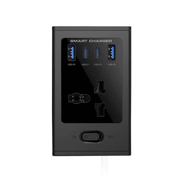 Porodo Cube Power Socket with Universal 4x Ac plugs with 2C GAN 30W - Black - mobile shop in Hamra, Beirut, Lebanon. New and used phones, iPhone, Samsung, Huawei, Xiaomi, Oppo, Realme, Honor, Google Pixel, tablets, laptops, computers, and accessories. متجر موبايلات في الحمرا، بيروت، لبنان. هواتف جديدة ومستعملة، آيفون، سامسونج، هواوي، شاومي، أوبو، ريلمي، هونر، جوجل بيكسل، أجهزة لوحية، لابتوبات، كمبيوترات، واكسسوارات.