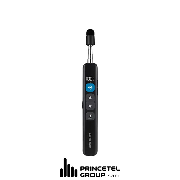Green Lion Wireless Presenter with Retractable Pointer Black - mobile shop in Hamra, Beirut, Lebanon. New and used phones, iPhone, Samsung, Huawei, Xiaomi, Oppo, Realme, Honor, Google Pixel, tablets, laptops, computers, and accessories. متجر موبايلات في الحمرا، بيروت، لبنان. هواتف جديدة ومستعملة، آيفون، سامسونج، هواوي، شاومي، أوبو، ريلمي، هونر، جوجل بيكسل، أجهزة لوحية، لابتوبات، كمبيوترات، واكسسوارات.