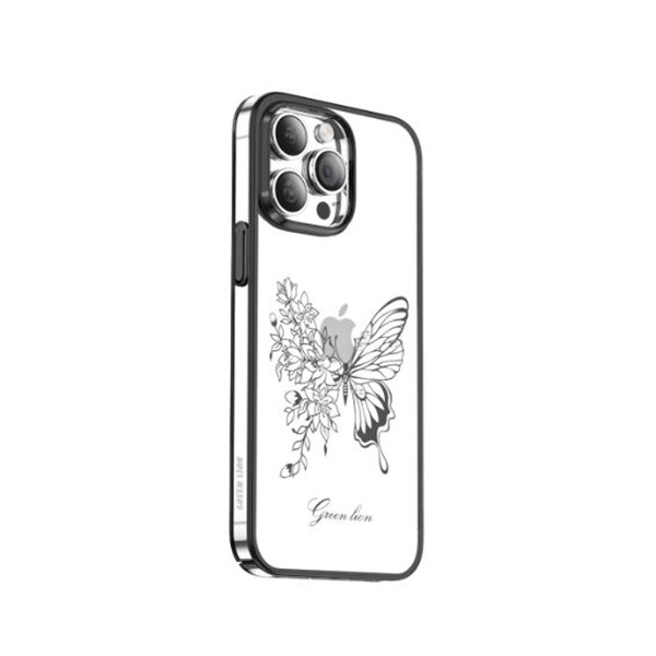 Green Lion Nature 2 Butterfly Case for iPhone 14 Pro Max / 14 Pro - Black, mobiles, lebanon, samsung, iphones, new, used, laptops, computers, huawei, phone, mobile prices in lebanon,mobile prices