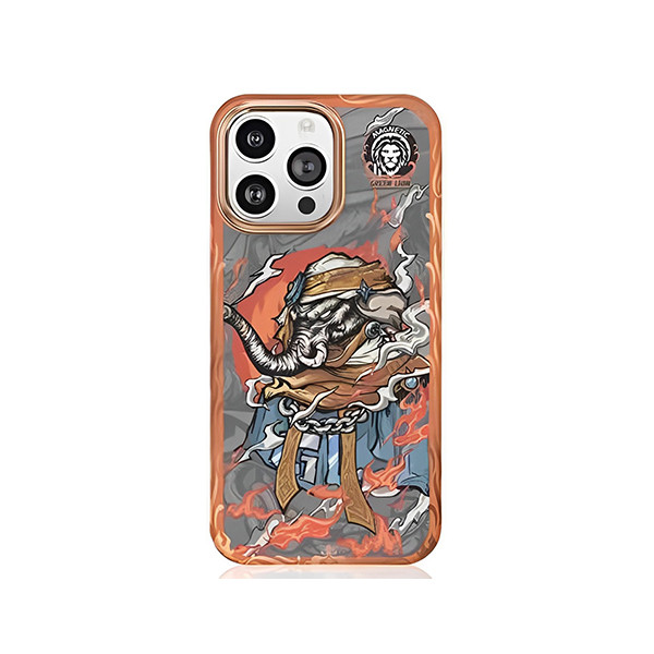 Green Lion Magnetic Warrior Case iPhone 14 Pro Max - Orange, mobiles, lebanon, samsung, iphones, new, used, laptops, computers, huawei, phone, mobile prices in lebanon,mobile prices