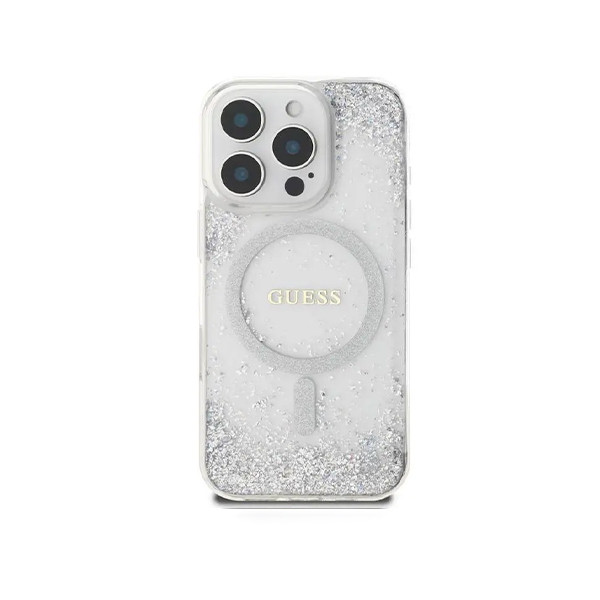 Guess Magsafe Glitter Hard Case With Resin Glitter for iPhone 16 Pro Max - Silver, mobiles, lebanon, samsung, iphones, new, used, laptops, computers, huawei, phone, mobile prices in lebanon,mobile prices