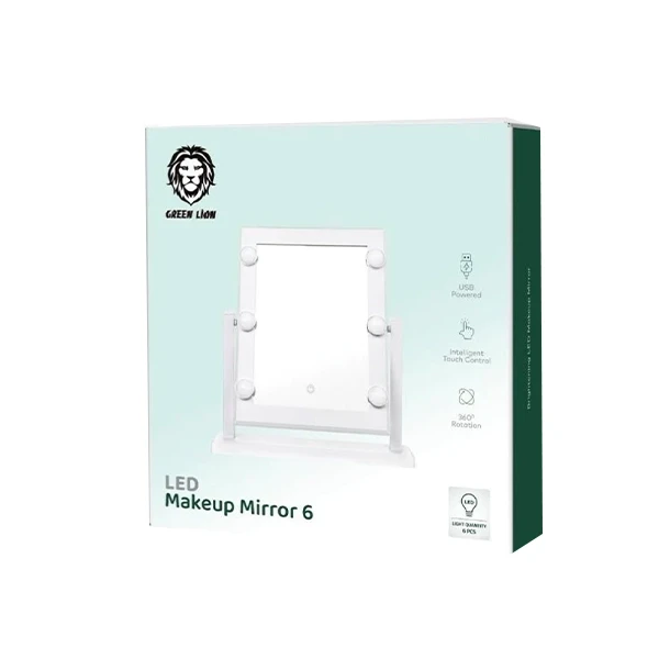 Green Lion Brightening 6Led Makeup Mirror - White, mobiles, lebanon, samsung, iphones, new, used, laptops, computers, huawei, phone, mobile prices in lebanon,mobile prices