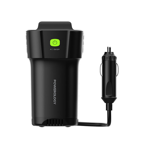 Powerology 150W Inverter AC Universal USB A 2*type-C DC Car 12V10A - Black - mobile shop in Hamra, Beirut, Lebanon. New and used phones, iPhone, Samsung, Huawei, Xiaomi, Oppo, Realme, Honor, Google Pixel, tablets, laptops, computers, and accessories. متجر موبايلات في الحمرا، بيروت، لبنان. هواتف جديدة ومستعملة، آيفون، سامسونج، هواوي، شاومي، أوبو، ريلمي، هونر، جوجل بيكسل، أجهزة لوحية، لابتوبات، كمبيوترات، واكسسوارات.