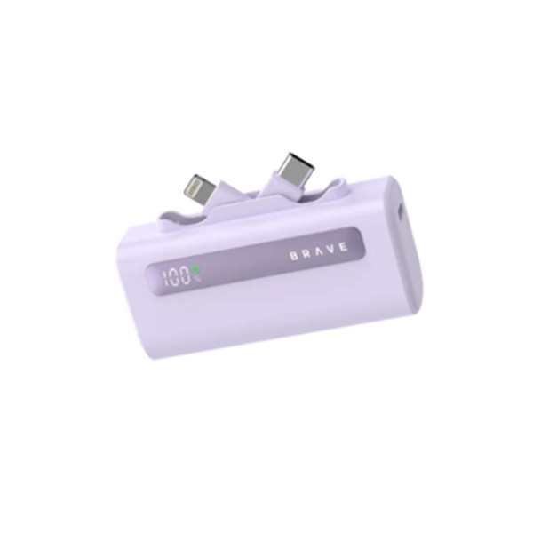Brave Mini Portable Power bank 5000mAh PurpleBP-22P, mobiles, lebanon, samsung, iphones, new, used, laptops, computers, huawei, phone, mobile prices in lebanon,mobile prices