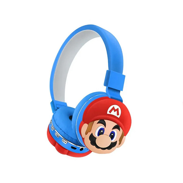 Cartoon Headset Super Mario Kid Wireless Headphones AH-806Q-Blue, mobiles, lebanon, samsung, iphones, new, used, laptops, computers, huawei, phone, mobile prices in lebanon,mobile prices