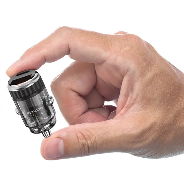 Porodo Dual Port  Transparent Car Charger With Pull  Ring Handle - Black - mobile shop in Hamra, Beirut, Lebanon. New and used phones, iPhone, Samsung, Huawei, Xiaomi, Oppo, Realme, Honor, Google Pixel, tablets, laptops, computers, and accessories. متجر موبايلات في الحمرا، بيروت، لبنان. هواتف جديدة ومستعملة، آيفون، سامسونج، هواوي، شاومي، أوبو، ريلمي، هونر، جوجل بيكسل، أجهزة لوحية، لابتوبات، كمبيوترات، واكسسوارات.