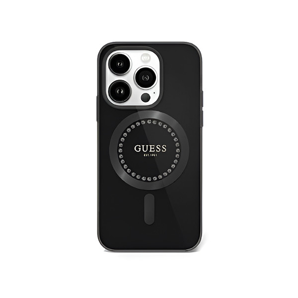 Guess Magsafe IML Hard Case With Rhinestones Design For iPhone 16 Pro Max - Black, mobiles, lebanon, samsung, iphones, new, used, laptops, computers, huawei, phone, mobile prices in lebanon,mobile prices