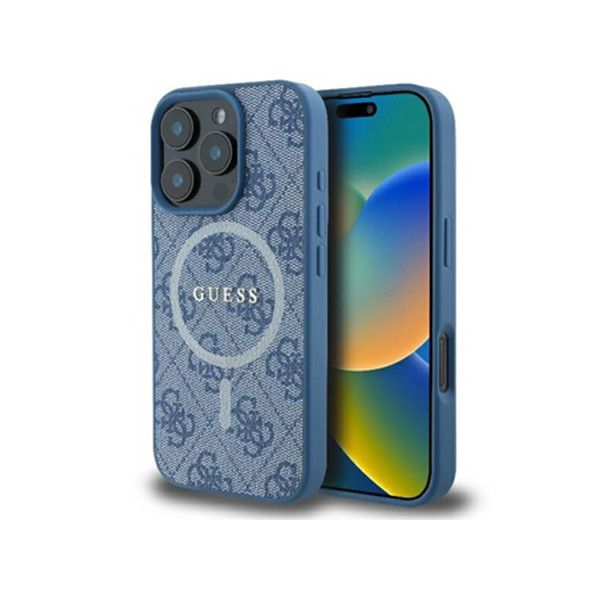Guess Magsafe PU 4G Hard Case With Classic Logo For iPhone 16 Pro Max - Blue, mobiles, lebanon, samsung, iphones, new, used, laptops, computers, huawei, phone, mobile prices in lebanon,mobile prices