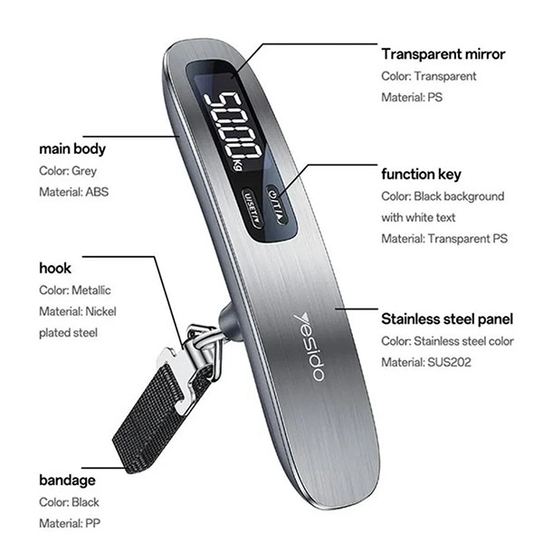 Yesido MG41 Luggage Scale - mobile shop in Hamra, Beirut, Lebanon. New and used phones, iPhone, Samsung, Huawei, Xiaomi, Oppo, Realme, Honor, Google Pixel, tablets, laptops, computers, and accessories. متجر موبايلات في الحمرا، بيروت، لبنان. هواتف جديدة ومستعملة، آيفون، سامسونج، هواوي، شاومي، أوبو، ريلمي، هونر، جوجل بيكسل، أجهزة لوحية، لابتوبات، كمبيوترات، واكسسوارات.
