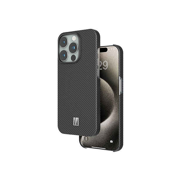 Levelo Sergei 1500D Aramid Fiber  Case For iPhone 15 Pro max - Black, mobiles, lebanon, samsung, iphones, new, used, laptops, computers, huawei, phone, mobile prices in lebanon,mobile prices