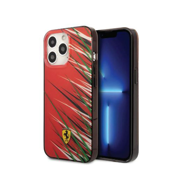 Ferrari PC/TPU Case with Double Layer Grass Print iPhone 14 Pro Max Compatibility - Red, mobiles, lebanon, samsung, iphones, new, used, laptops, computers, huawei, phone, mobile prices in lebanon,mobile prices