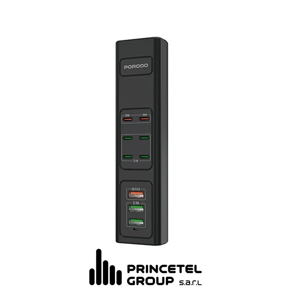 Porodo 85W Multi-Port USB Charging HUB - Black - mobile shop in Hamra, Beirut, Lebanon. New and used phones, iPhone, Samsung, Huawei, Xiaomi, Oppo, Realme, Honor, Google Pixel, tablets, laptops, computers, and accessories. متجر موبايلات في الحمرا، بيروت، لبنان. هواتف جديدة ومستعملة، آيفون، سامسونج، هواوي، شاومي، أوبو، ريلمي، هونر، جوجل بيكسل، أجهزة لوحية، لابتوبات، كمبيوترات، واكسسوارات.
