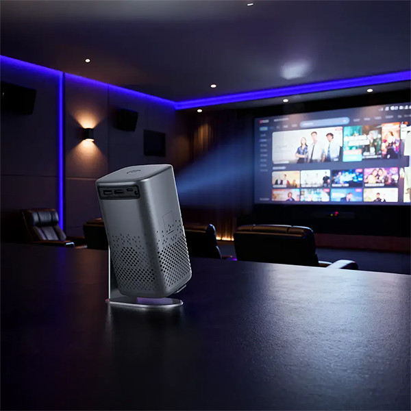 Porodo Gobo Lifestyle Portable Projector with stand 2H playtime 1080p 150 Lumens - Grey - mobile shop in Hamra, Beirut, Lebanon. New and used phones, iPhone, Samsung, Huawei, Xiaomi, Oppo, Realme, Honor, Google Pixel, tablets, laptops, computers, and accessories. متجر موبايلات في الحمرا، بيروت، لبنان. هواتف جديدة ومستعملة، آيفون، سامسونج، هواوي، شاومي، أوبو، ريلمي، هونر، جوجل بيكسل، أجهزة لوحية، لابتوبات، كمبيوترات، واكسسوارات.