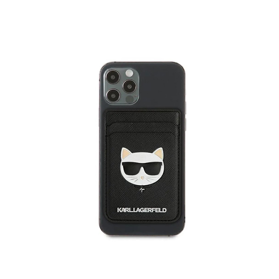 Karl Lagerfeld Saffiano Choupette Head Wallet Magnetic Card Holder Compatible with MagSafe - Black, mobiles, lebanon, samsung, iphones, new, used, laptops, computers, huawei, phone, mobile prices in lebanon,mobile prices