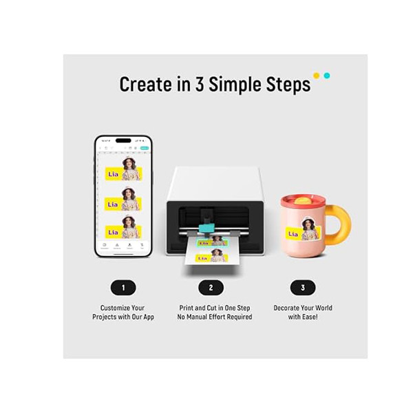 Liene PixCut S1 Color Sticker Printer & Cutting Machine - All-in-One Sticker Maker For DIY Crafts, Custom Labels & Gifts. - mobile shop in Hamra, Beirut, Lebanon. New and used phones, iPhone, Samsung, Huawei, Xiaomi, Oppo, Realme, Honor, Google Pixel, tablets, laptops, computers, and accessories. متجر موبايلات في الحمرا، بيروت، لبنان. هواتف جديدة ومستعملة، آيفون، سامسونج، هواوي، شاومي، أوبو، ريلمي، هونر، جوجل بيكسل، أجهزة لوحية، لابتوبات، كمبيوترات، واكسسوارات.