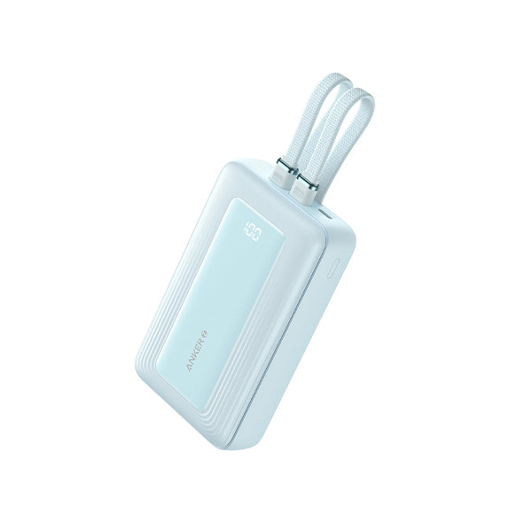 Anker Zolo Power bank 10K 30W Builtin USB-C and Lightening Cable Blue, mobiles, lebanon, samsung, iphones, new, used, laptops, computers, huawei, phone, mobile prices in lebanon,mobile prices