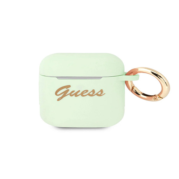 Guess Airpod Case Compatible with Airpods Pro with ring - Green with italic logo, mobiles, lebanon, samsung, iphones, new, used, laptops, computers, huawei, phone, mobile prices in lebanon,mobile prices
