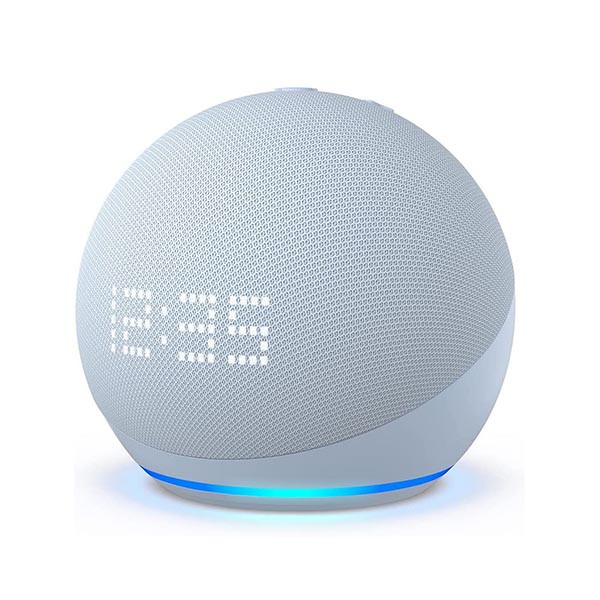 Amazon - Echo Dot with Clock (5th Gen, 2022 Release) Smart Speaker with Alexa - Cloud Blue, mobiles, lebanon, samsung, iphones, new, used, laptops, computers, huawei, phone, mobile prices in lebanon,mobile prices