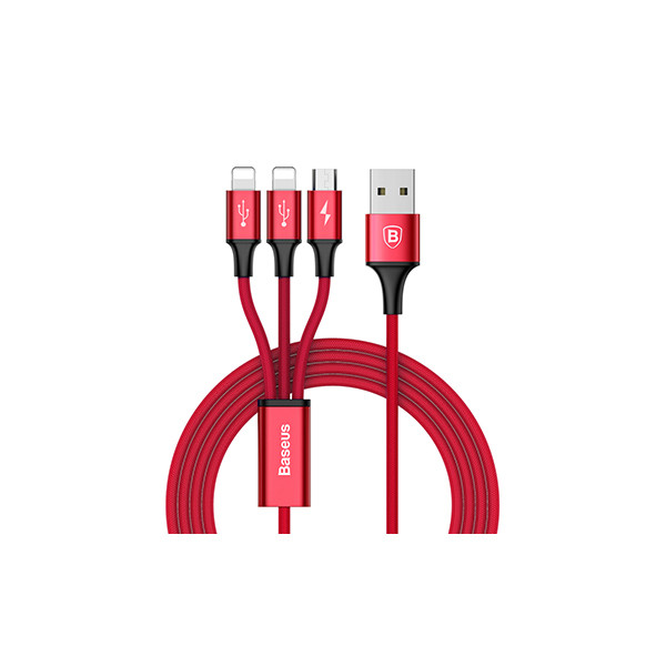 Baseus Rapid Series 3 in 1 Cable Micro + Dual Lighting 3A 1.2M, mobiles, lebanon, samsung, iphones, new, used, laptops, computers, huawei, phone, mobile prices in lebanon,mobile prices