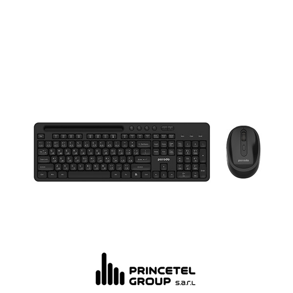 Porodo Wireless 2.4G+BT Keyboard with Pen/Phone Tray and Mouse - Black - mobile shop in Hamra, Beirut, Lebanon. New and used phones, iPhone, Samsung, Huawei, Xiaomi, Oppo, Realme, Honor, Google Pixel, tablets, laptops, computers, and accessories. متجر موبايلات في الحمرا، بيروت، لبنان. هواتف جديدة ومستعملة، آيفون، سامسونج، هواوي، شاومي، أوبو، ريلمي، هونر، جوجل بيكسل، أجهزة لوحية، لابتوبات، كمبيوترات، واكسسوارات.