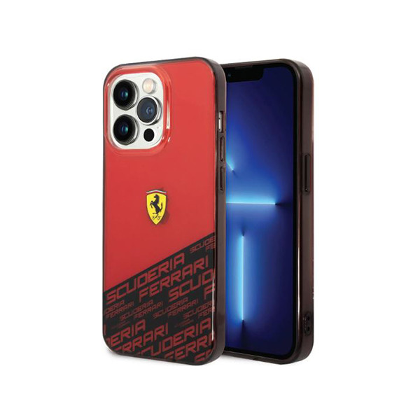 Ferrari PC/TPU IML Case with Bottom Scuderia Allover Print iPhone 14 Pro Max Compatibility - Red, mobiles, lebanon, samsung, iphones, new, used, laptops, computers, huawei, phone, mobile prices in lebanon,mobile prices