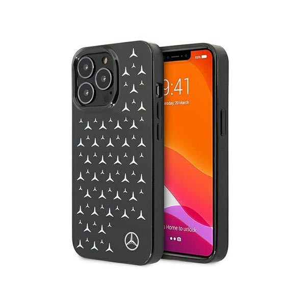 Case Mercedes iPhone 13 Pro / 13 6,1" black hardcase Silver Stars Pattern, mobiles, lebanon, samsung, iphones, new, used, laptops, computers, huawei, phone, mobile prices in lebanon,mobile prices