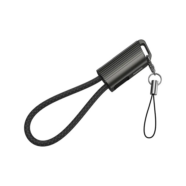Porodo ChargeLoop Keychain Zinc Nylon Cable Zinc Housing + Nylon Braided C TO C Output:20V/3A Ma x 60W,480Mbps - Black - mobile shop in Hamra, Beirut, Lebanon. New and used phones, iPhone, Samsung, Huawei, Xiaomi, Oppo, Realme, Honor, Google Pixel, tablets, laptops, computers, and accessories. متجر موبايلات في الحمرا، بيروت، لبنان. هواتف جديدة ومستعملة، آيفون، سامسونج، هواوي، شاومي، أوبو، ريلمي، هونر، جوجل بيكسل، أجهزة لوحية، لابتوبات، كمبيوترات، واكسسوارات.