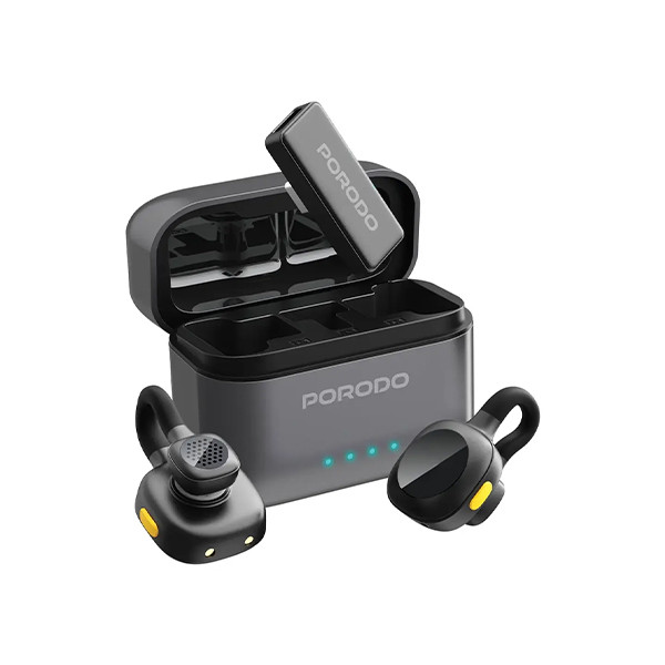 Porodo Movo Lavalier Microphone with 4-5H Battery Life+ Apple & Type-C Connector - Black, mobiles, lebanon, samsung, iphones, new, used, laptops, computers, huawei, phone, mobile prices in lebanon,mobile prices