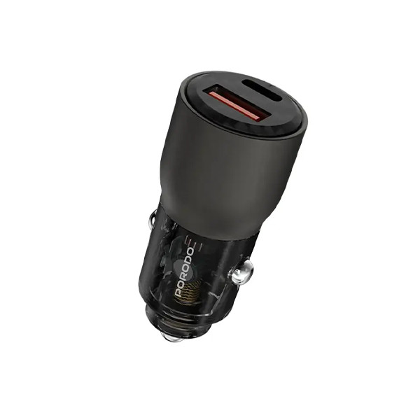 Porodo 96W  Transparent USB-A+C Port Car  Charger - Grey, mobiles, lebanon, samsung, iphones, new, used, laptops, computers, huawei, phone, mobile prices in lebanon,mobile prices