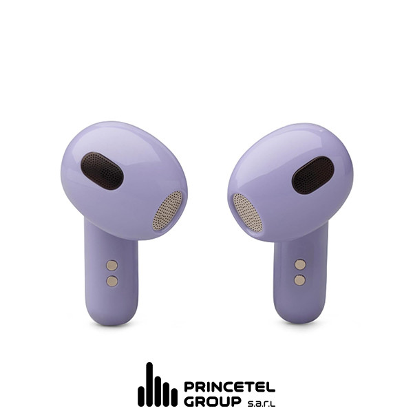 JBL Live Flex 3 True Wireless  Noise Cancelling Earbuds With Display - Purple - mobile shop in Hamra, Beirut, Lebanon. New and used phones, iPhone, Samsung, Huawei, Xiaomi, Oppo, Realme, Honor, Google Pixel, tablets, laptops, computers, and accessories. متجر موبايلات في الحمرا، بيروت، لبنان. هواتف جديدة ومستعملة، آيفون، سامسونج، هواوي، شاومي، أوبو، ريلمي، هونر، جوجل بيكسل، أجهزة لوحية، لابتوبات، كمبيوترات، واكسسوارات.