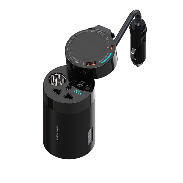 Powerology 200W Car Power Inverter With Universal AC Socket and Type C Retractable Cab, mobiles, lebanon, samsung, iphones, new, used, laptops, computers, huawei, phone, mobile prices in lebanon,mobile prices