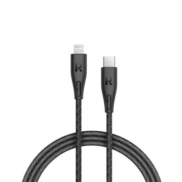 Ravpower Nylon Braided Type-C to Lightning Cable RP-CB1005BLK (2m/6.6ft), mobiles, lebanon, samsung, iphones, new, used, laptops, computers, huawei, phone, mobile prices in lebanon,mobile prices