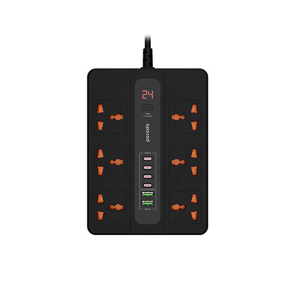 Porodo 6 AC 2 USB-A 24W  & 4 USB-C PD 36W Multi-Port Super Hub 3M, mobiles, lebanon, samsung, iphones, new, used, laptops, computers, huawei, phone, mobile prices in lebanon,mobile prices