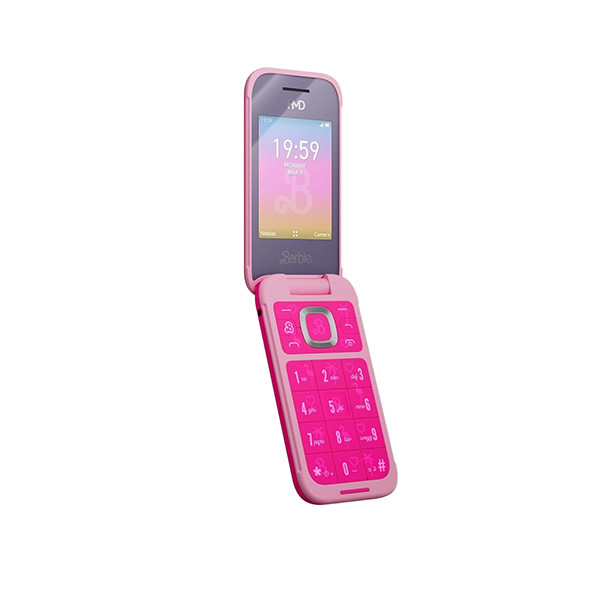HMD Barbie Flip Phone Pink - mobile shop in Hamra, Beirut, Lebanon. New and used phones, iPhone, Samsung, Huawei, Xiaomi, Oppo, Realme, Honor, Google Pixel, tablets, laptops, computers, and accessories. متجر موبايلات في الحمرا، بيروت، لبنان. هواتف جديدة ومستعملة، آيفون، سامسونج، هواوي، شاومي، أوبو، ريلمي، هونر، جوجل بيكسل، أجهزة لوحية، لابتوبات، كمبيوترات، واكسسوارات.