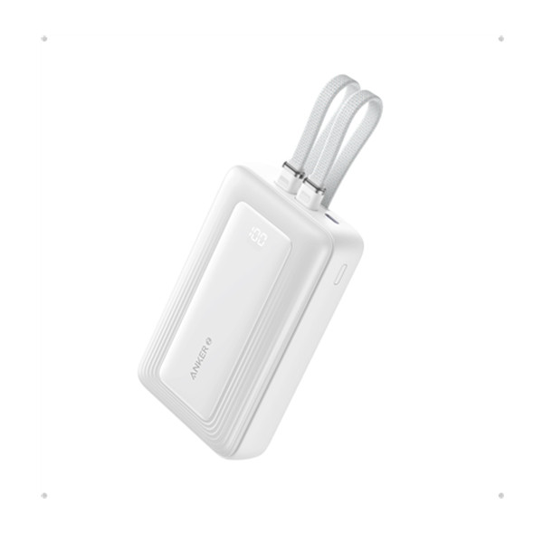 Anker Zolo Power bank 10K 30W Builtin USB-C and Lightening Cable White, mobiles, lebanon, samsung, iphones, new, used, laptops, computers, huawei, phone, mobile prices in lebanon,mobile prices