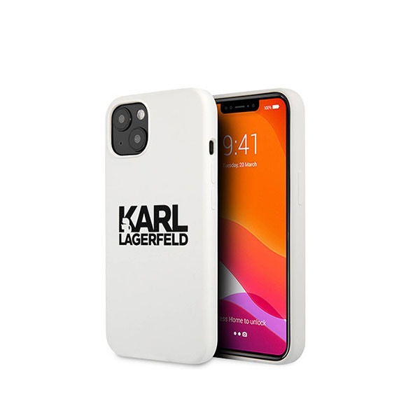 Karl Lagerfeld for iPhone 13 6,1''  Silicone Stack Logo white, mobiles, lebanon, samsung, iphones, new, used, laptops, computers, huawei, phone, mobile prices in lebanon,mobile prices