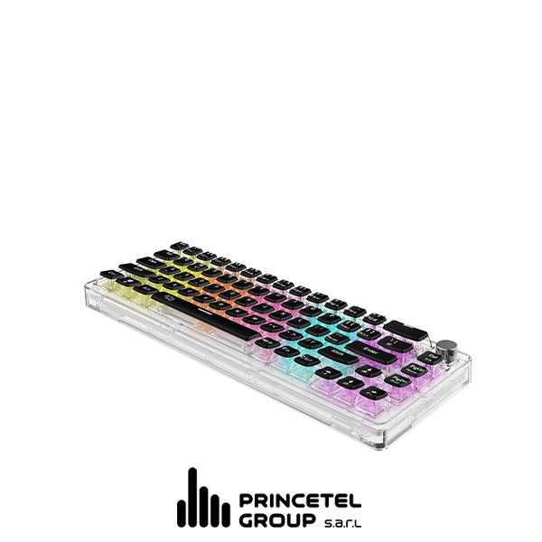 Porodo Transparent Wired real Mechanical Keyboard with Aluminium Rotary Knob - mobile shop in Hamra, Beirut, Lebanon. New and used phones, iPhone, Samsung, Huawei, Xiaomi, Oppo, Realme, Honor, Google Pixel, tablets, laptops, computers, and accessories. متجر موبايلات في الحمرا، بيروت، لبنان. هواتف جديدة ومستعملة، آيفون، سامسونج، هواوي، شاومي، أوبو، ريلمي، هونر، جوجل بيكسل، أجهزة لوحية، لابتوبات، كمبيوترات، واكسسوارات.