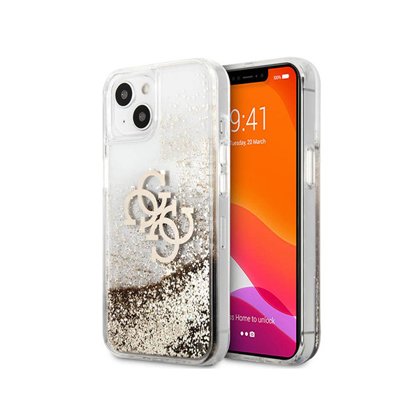 Guess case for iPhone 13 6,1" gold hard case 4G Big Liquid Glitter, mobiles, lebanon, samsung, iphones, new, used, laptops, computers, huawei, phone, mobile prices in lebanon,mobile prices