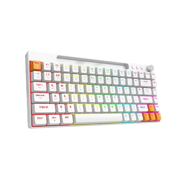 Porodo Gaming Wired Mechanical  Keyboard - White - mobile shop in Hamra, Beirut, Lebanon. New and used phones, iPhone, Samsung, Huawei, Xiaomi, Oppo, Realme, Honor, Google Pixel, tablets, laptops, computers, and accessories. متجر موبايلات في الحمرا، بيروت، لبنان. هواتف جديدة ومستعملة، آيفون، سامسونج، هواوي، شاومي، أوبو، ريلمي، هونر، جوجل بيكسل، أجهزة لوحية، لابتوبات، كمبيوترات، واكسسوارات.