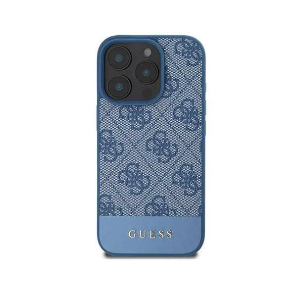 Guess PU 4G Hard Case With Bottom Stripe For iPhone 16 Pro Max - Blue, mobiles, lebanon, samsung, iphones, new, used, laptops, computers, huawei, phone, mobile prices in lebanon,mobile prices