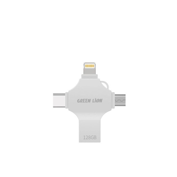 Green Lion 4 in 1 USB flash Drive 128GB, mobiles, lebanon, samsung, iphones, new, used, laptops, computers, huawei, phone, mobile prices in lebanon,mobile prices