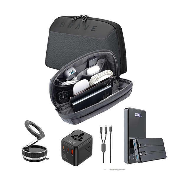 Brave Tech Pouch Organizer - Portable Gadget BTP-02 - mobile shop in Hamra, Beirut, Lebanon. New and used phones, iPhone, Samsung, Huawei, Xiaomi, Oppo, Realme, Honor, Google Pixel, tablets, laptops, computers, and accessories. متجر موبايلات في الحمرا، بيروت، لبنان. هواتف جديدة ومستعملة، آيفون، سامسونج، هواوي، شاومي، أوبو، ريلمي، هونر، جوجل بيكسل، أجهزة لوحية، لابتوبات، كمبيوترات، واكسسوارات.