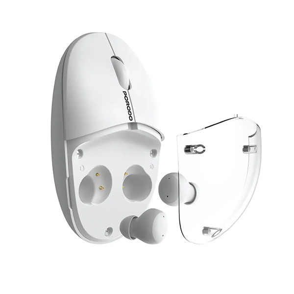 Porodo TWS Earbud Wireles Mouse-White, mobiles, lebanon, samsung, iphones, new, used, laptops, computers, huawei, phone, mobile prices in lebanon,mobile prices