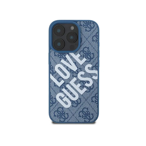 Guess PU 4G Hard Case With Big Love Guess Logo For iPhone 16 Pro Max - Blue, mobiles, lebanon, samsung, iphones, new, used, laptops, computers, huawei, phone, mobile prices in lebanon,mobile prices