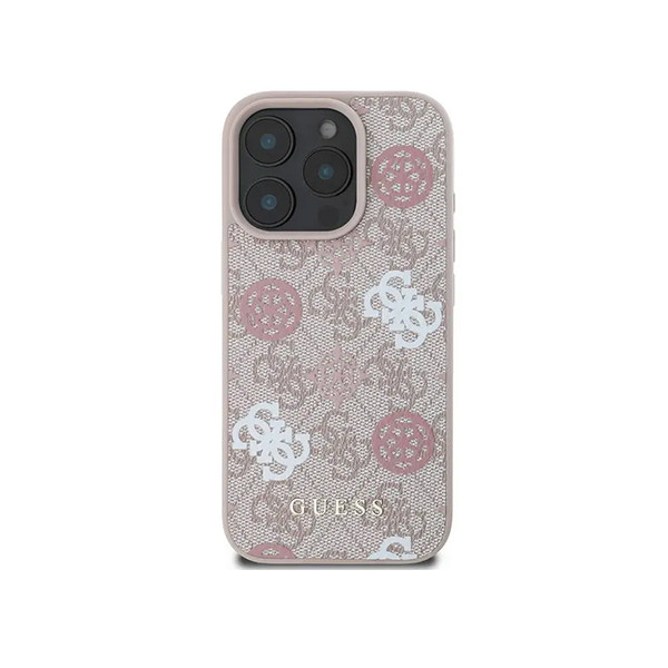 Guess PU 4G Design Hard Case With Peony For iPhone 16 Pro Max - Pink, mobiles, lebanon, samsung, iphones, new, used, laptops, computers, huawei, phone, mobile prices in lebanon,mobile prices