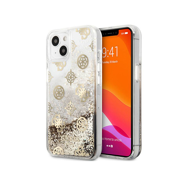 Guess case for iPhone 13 6,1" gold hard case Peony Liquid Glitter, mobiles, lebanon, samsung, iphones, new, used, laptops, computers, huawei, phone, mobile prices in lebanon,mobile prices