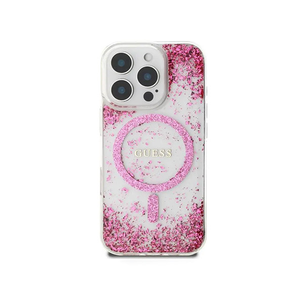 Guess Magsafe Glitter Hard Case With Resin Glitter for iPhone 16 Pro Max - Fuschia, mobiles, lebanon, samsung, iphones, new, used, laptops, computers, huawei, phone, mobile prices in lebanon,mobile prices