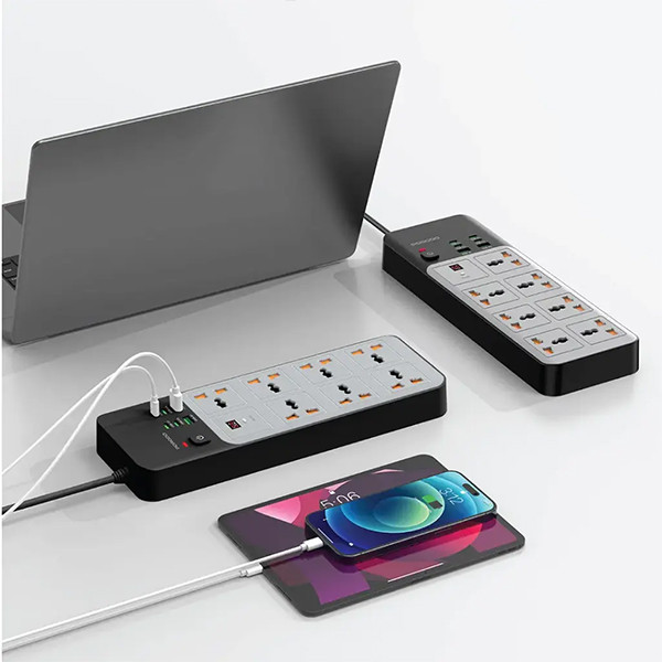 Porodo 7-1 Power Socket With Universal AC Output 4C 3M - Grey - mobile shop in Hamra, Beirut, Lebanon. New and used phones, iPhone, Samsung, Huawei, Xiaomi, Oppo, Realme, Honor, Google Pixel, tablets, laptops, computers, and accessories. متجر موبايلات في الحمرا، بيروت، لبنان. هواتف جديدة ومستعملة، آيفون، سامسونج، هواوي، شاومي، أوبو، ريلمي، هونر، جوجل بيكسل، أجهزة لوحية، لابتوبات، كمبيوترات، واكسسوارات.