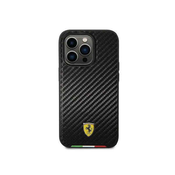 Ferrari Magsafe PU Carbon Italy Flag Line Hard Case For Iphone 14 Pro Max (6.7")-Black, mobiles, lebanon, samsung, iphones, new, used, laptops, computers, huawei, phone, mobile prices in lebanon,mobile prices