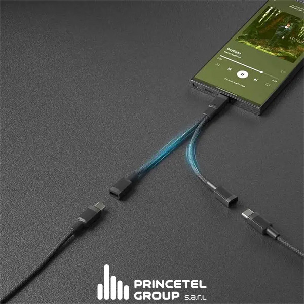Porodo 2in1 Type-C to 2*Type C Jack Headphone and Charging Converter Adapter - Black - mobile shop in Hamra, Beirut, Lebanon. New and used phones, iPhone, Samsung, Huawei, Xiaomi, Oppo, Realme, Honor, Google Pixel, tablets, laptops, computers, and accessories. متجر موبايلات في الحمرا، بيروت، لبنان. هواتف جديدة ومستعملة، آيفون، سامسونج، هواوي، شاومي، أوبو، ريلمي، هونر، جوجل بيكسل، أجهزة لوحية، لابتوبات، كمبيوترات، واكسسوارات.